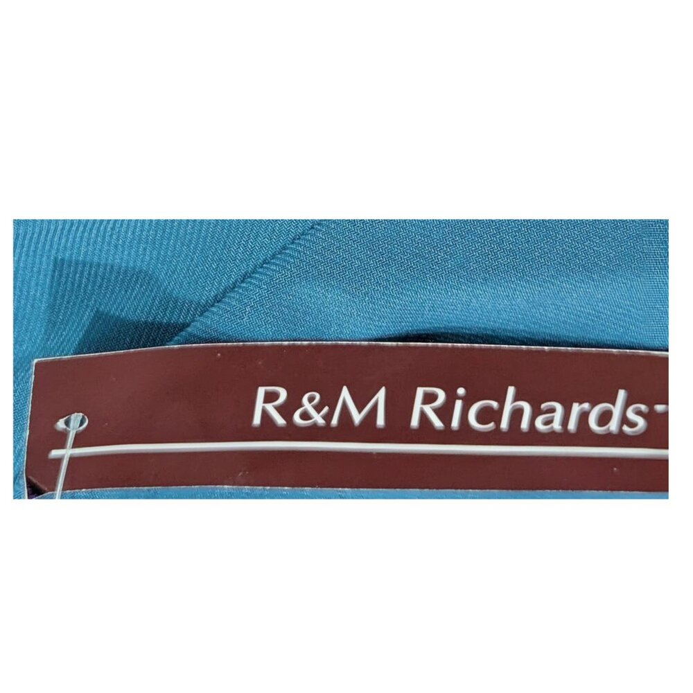 R&M Richards Petite Teal Fit & Flare Dress Rhinestone Buckle NWT | Size 8P - Picture 5 of 6